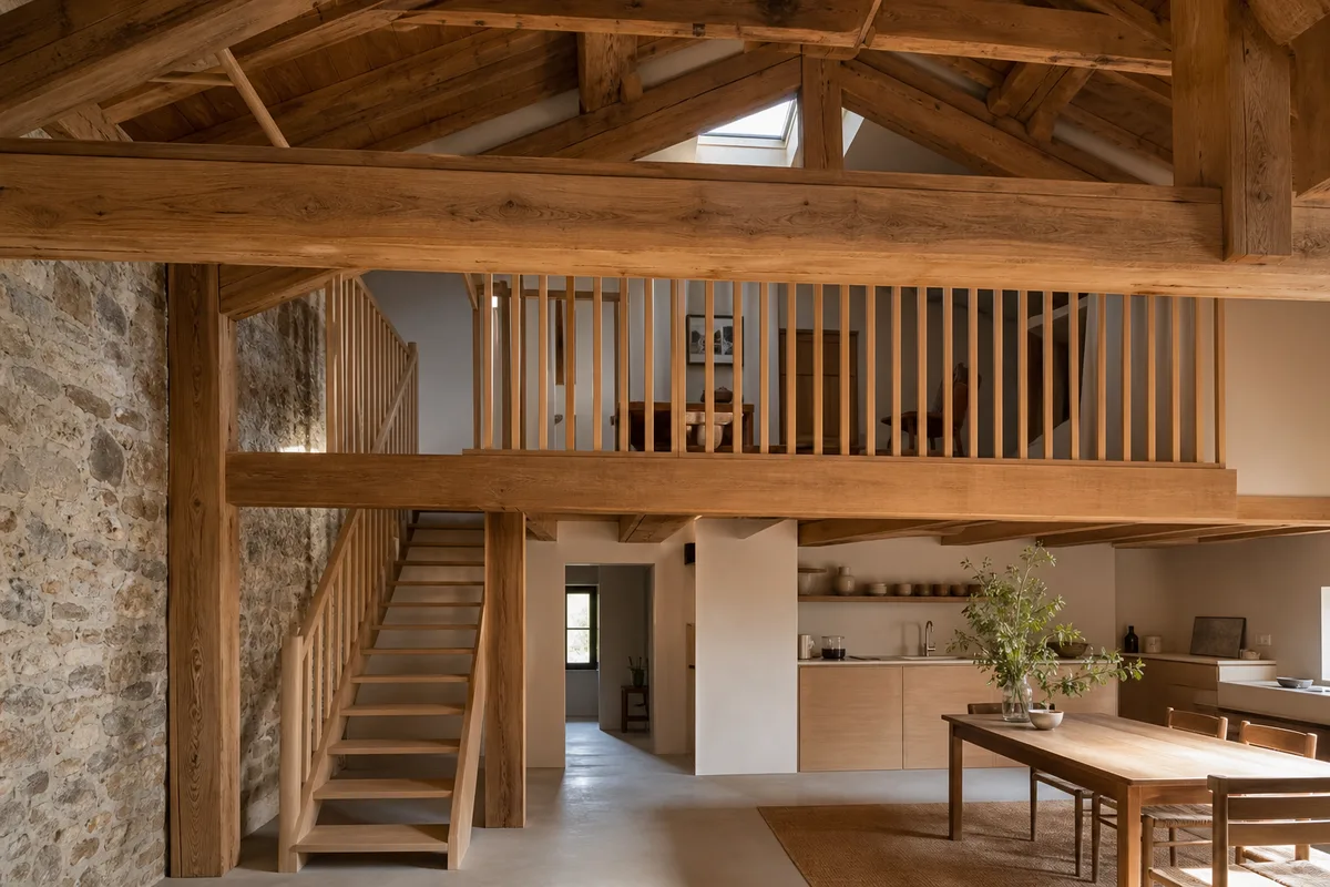 Mezzanine bois dans la Loire : solives, charge et appui